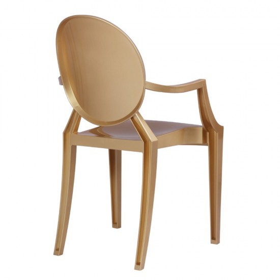 Fine Mod Imports Clear Arm Chair, Gold