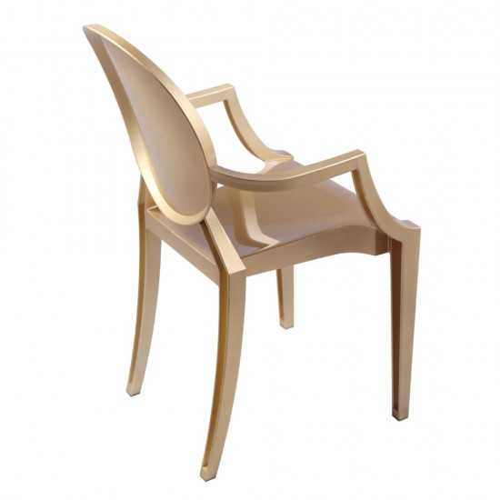 Fine Mod Imports Clear Arm Chair, Gold