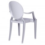 Fine Mod Imports Clear Arm Chair, Silver