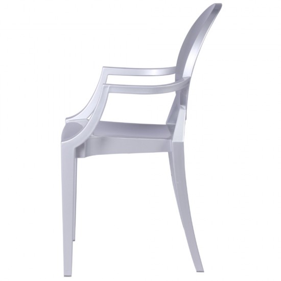Fine Mod Imports Clear Arm Chair, Silver