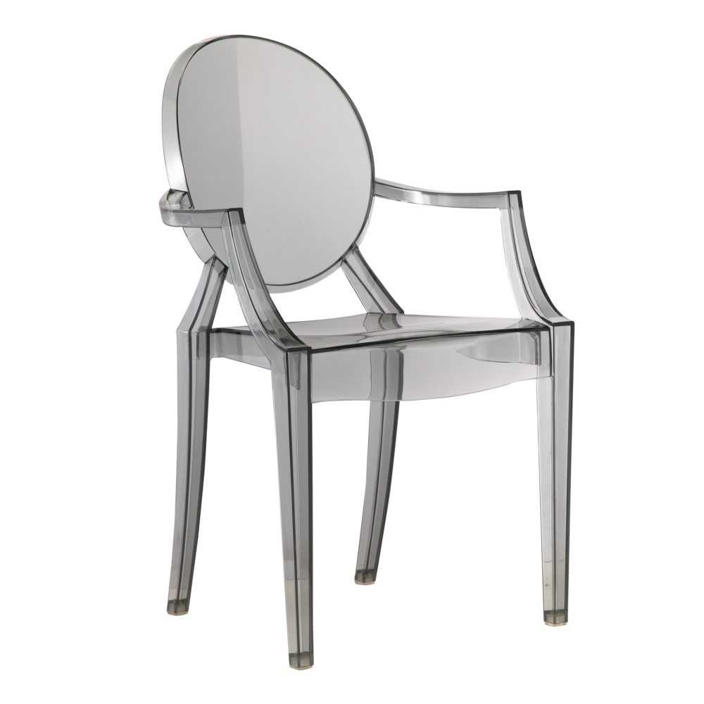 Fine Mod Imports Clear Arm Chair, Smoke