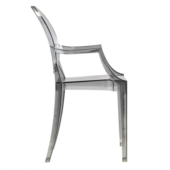 Fine Mod Imports Clear Arm Chair, Smoke