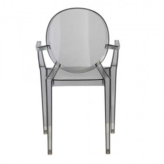 Fine Mod Imports Clear Arm Chair, Smoke