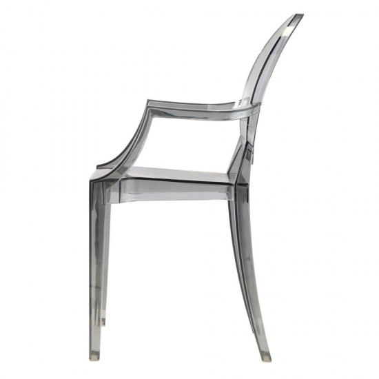 Fine Mod Imports Clear Arm Chair, Smoke