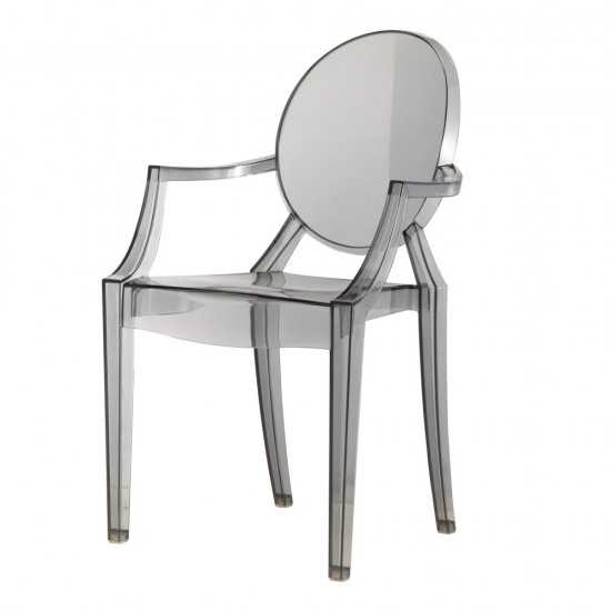 Fine Mod Imports Clear Arm Chair, Smoke