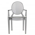 Fine Mod Imports Clear Arm Chair, Smoke