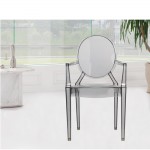 Fine Mod Imports Clear Arm Chair, Smoke