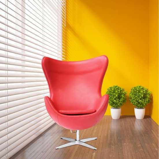 Fine Mod Imports Inner Chair Leather, Red