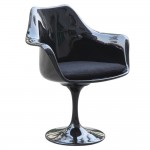 Fine Mod Imports Flower Arm Chair, Black