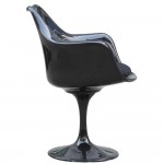 Fine Mod Imports Flower Arm Chair, Black