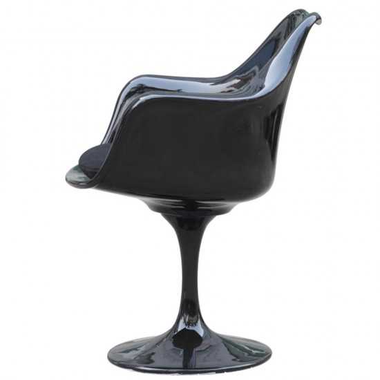 Fine Mod Imports Flower Arm Chair, Black