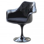 Fine Mod Imports Flower Arm Chair, Black