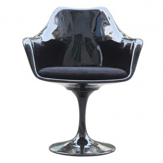 Fine Mod Imports Flower Arm Chair, Black