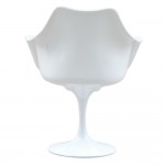 Fine Mod Imports Flower Arm Chair, White