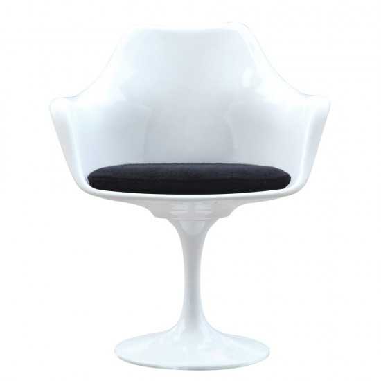 Fine Mod Imports Flower Arm Chair, White