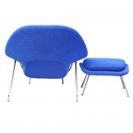 Fine Mod Imports Woom Chair and Ottoman, Blue