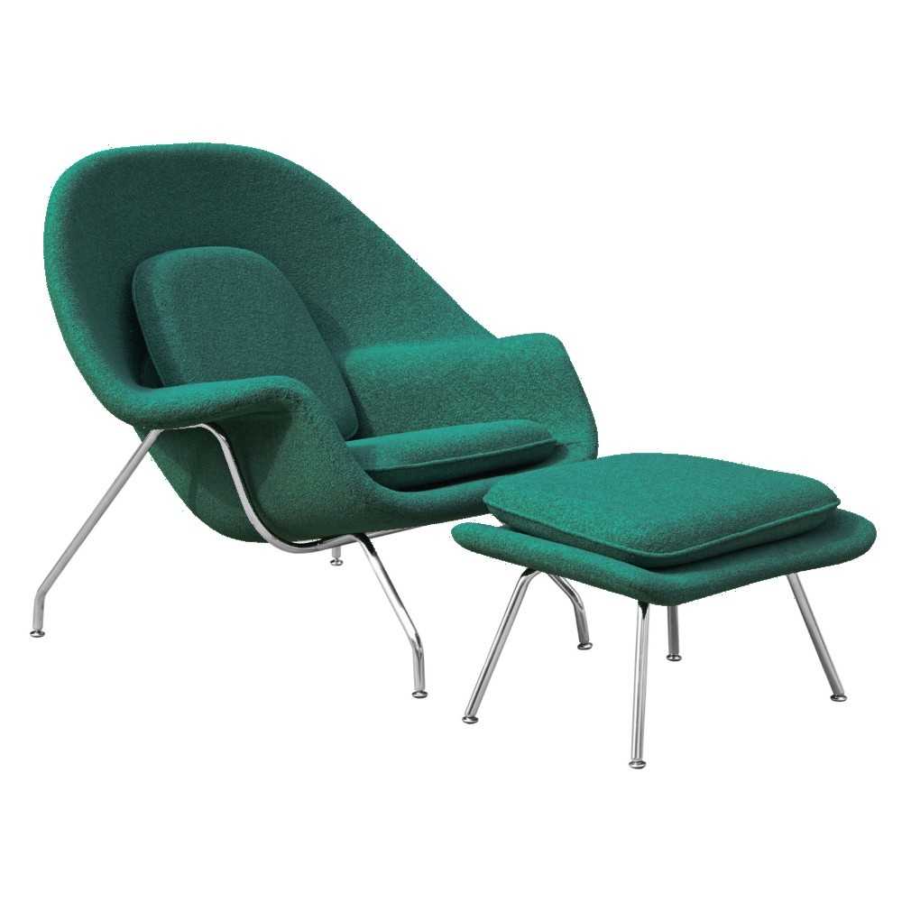 Fine Mod Imports Woom Chair and Ottoman, Green