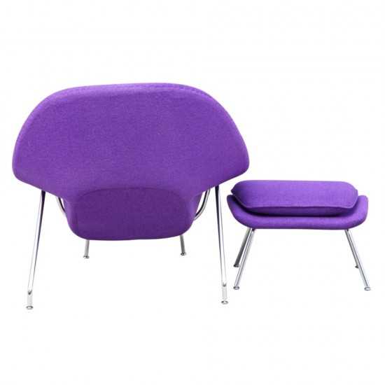 Fine Mod Imports Woom Chair and Ottoman, Purple