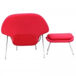 Fine Mod Imports Woom Chair and Ottoman, Red