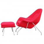 Fine Mod Imports Woom Chair and Ottoman, Red