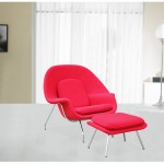 Fine Mod Imports Woom Chair and Ottoman, Red