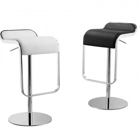 Fine Mod Imports Lem Bar Stool Chair, White