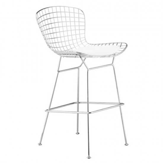 Fine Mod Imports Wire Bar Height Chair, White