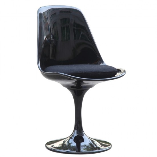 Fine Mod Imports Flower Side Chair, Black