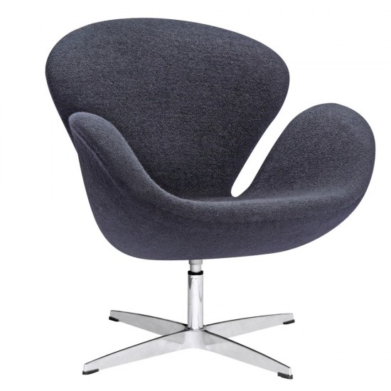 Fine Mod Imports Swan Chair Fabric, Black