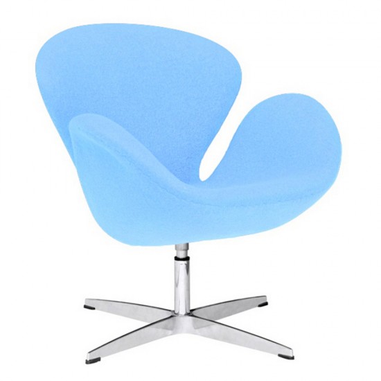 Fine Mod Imports Swan Chair Fabric, Light Blue
