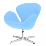 Fine Mod Imports Swan Chair Fabric, Light Gray