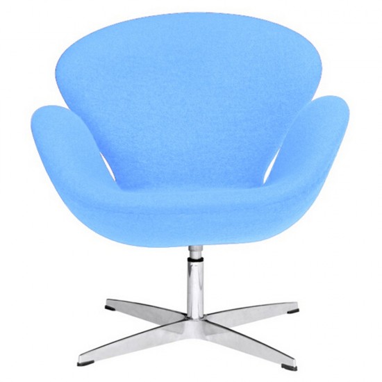 Fine Mod Imports Swan Chair Fabric, Light Gray