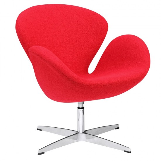 Fine Mod Imports Swan Chair Fabric, Red