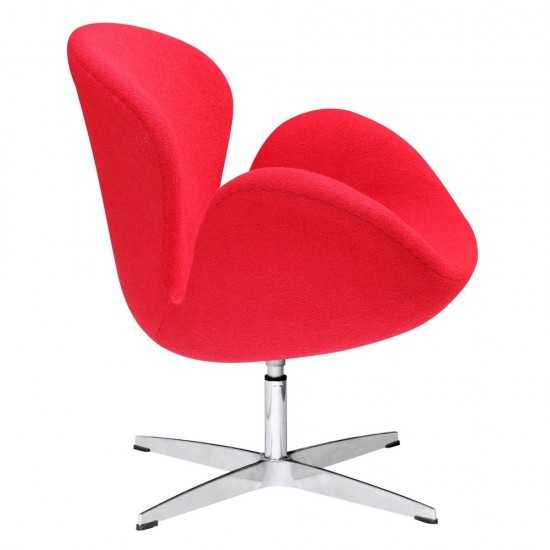 Fine Mod Imports Swan Chair Fabric, Red