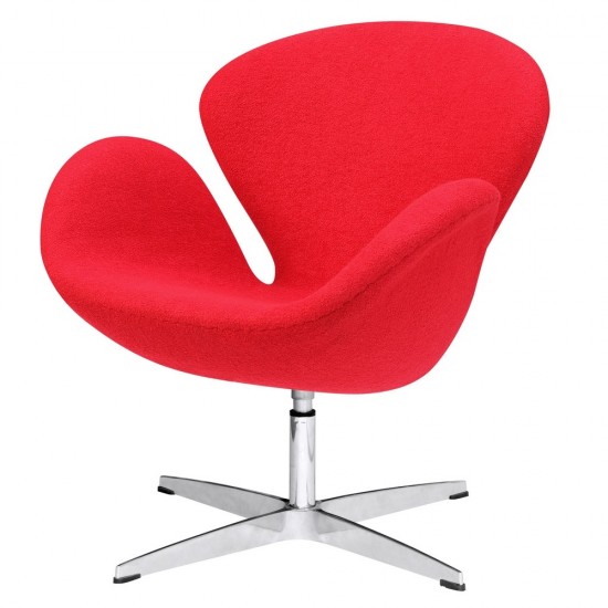 Fine Mod Imports Swan Chair Fabric, Red