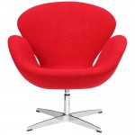Fine Mod Imports Swan Chair Fabric, Red