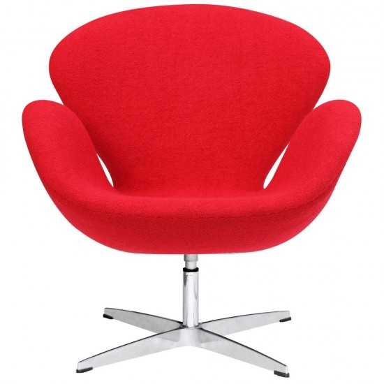 Fine Mod Imports Swan Chair Fabric, Red