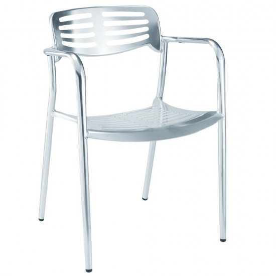 Fine Mod Imports Aluminum Dining Chair, Aluminum