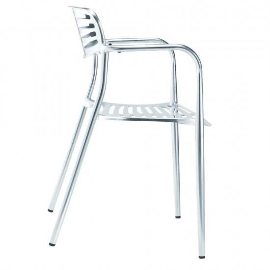 Fine Mod Imports Aluminum Dining Chair, Aluminum