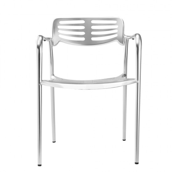 Fine Mod Imports Aluminum Dining Chair, Aluminum