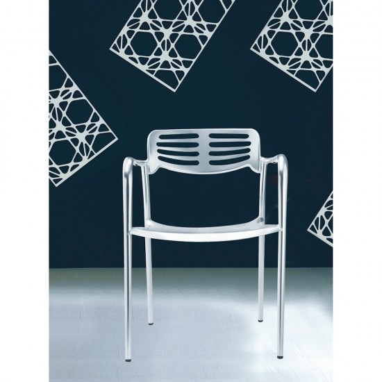 Fine Mod Imports Aluminum Dining Chair, Aluminum