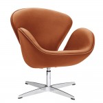 Fine Mod Imports Swan Chair Leather, Light Brown