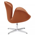 Fine Mod Imports Swan Chair Leather, Light Brown