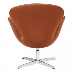 Fine Mod Imports Swan Chair Leather, Light Brown