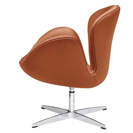 Fine Mod Imports Swan Chair Leather, Light Brown