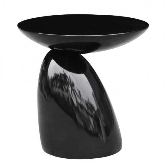 Fine Mod Imports Oval End Side Table, Black