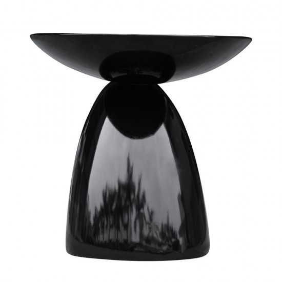 Fine Mod Imports Oval End Side Table, Black