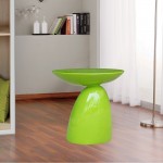 Fine Mod Imports Oval End Side Table, Green