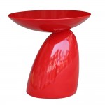 Fine Mod Imports Oval End Side Table, Red