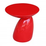 Fine Mod Imports Oval End Side Table, Red